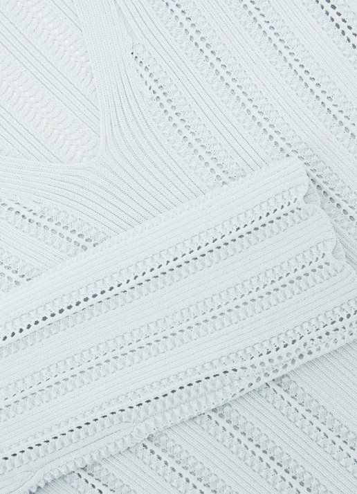 Reiss Loui ribgebreide trui met streepprint  - detail 7 blauw