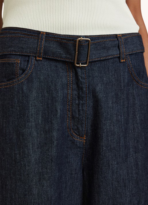 Reiss Luca high waist wide leg jeans met ceintuur - detail 5 indigo