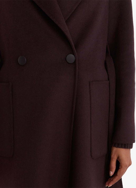 Reiss Lucia double-breasted mantel in wolblend met strikceintuur - detail 6 paars