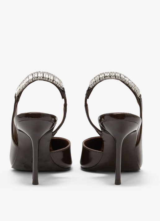 Reiss Luella slingback van leer met kristallen - achterkant 6 bordeauxrood