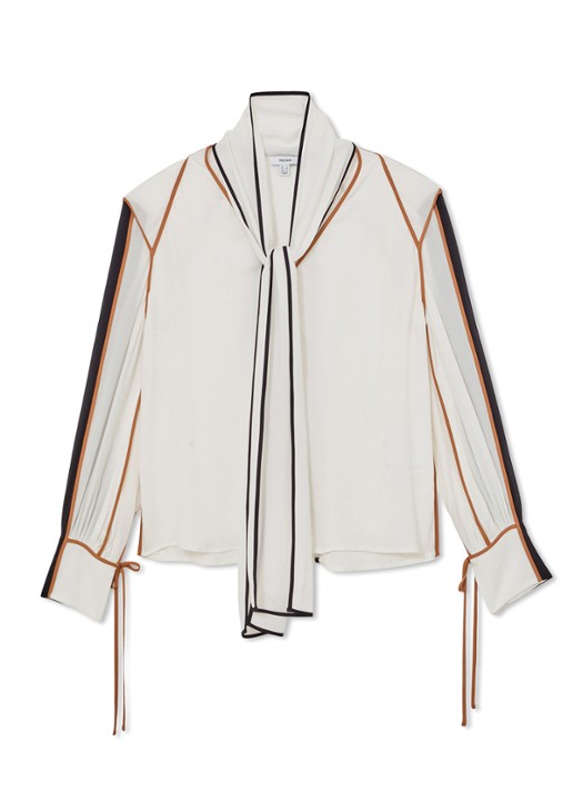 Reiss Lulu tuniek met sjaalkraag - voorkant 2 wit