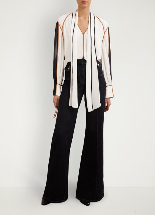 Reiss Lulu tuniek met sjaalkraag - voorkant 3 wit