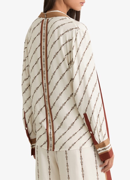 Reiss Lydia blouse met print - achterkant 6 wit