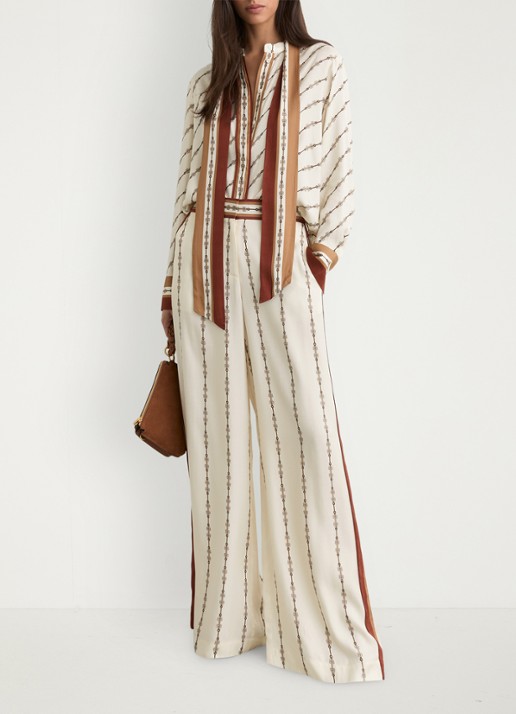 Reiss Lydia blouse met print - voorkant 5 wit