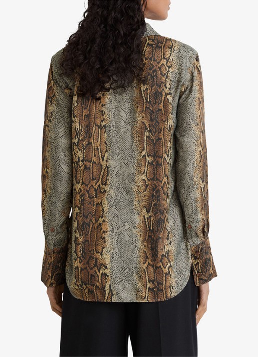 Reiss LYLA blouse met slangenprint  - achterkant multicolor