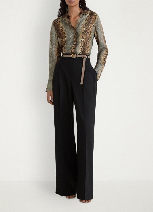 Reiss LYLA blouse met slangenprint  - voorkant 3 multicolor