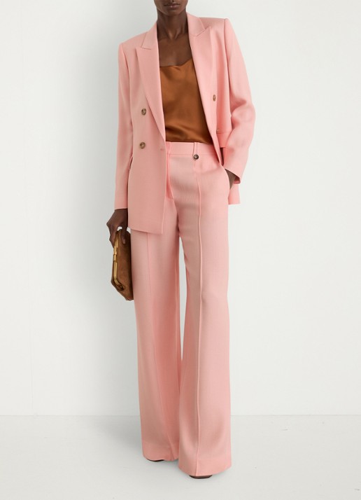 Reiss Magda wide leg pantalon met steekzakken - voorkant 7 oudroze