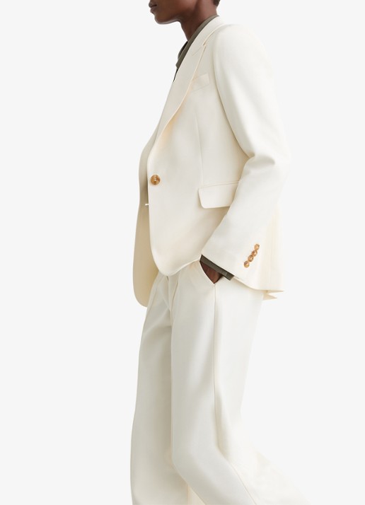 Reiss Malin single breasted blazer met klepzakken - detail 2 creme