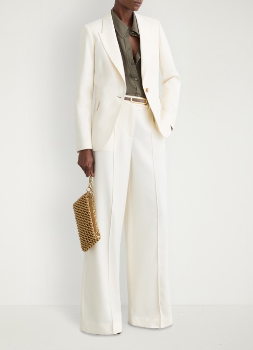 Reiss Malin single breasted blazer met klepzakken - voorkant 6 creme