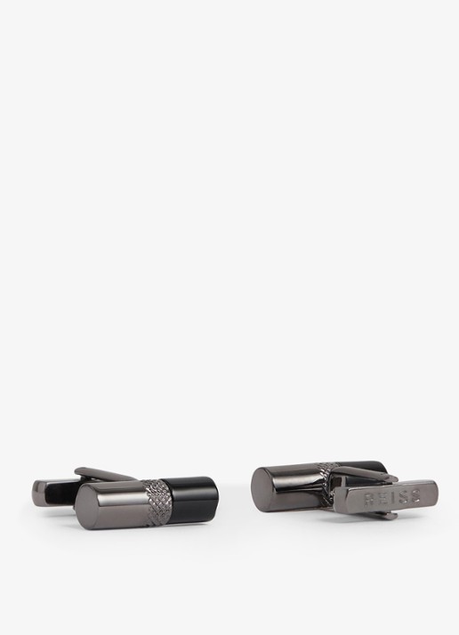 Reiss Manchetknopen met logo - achterkant 5 zwart