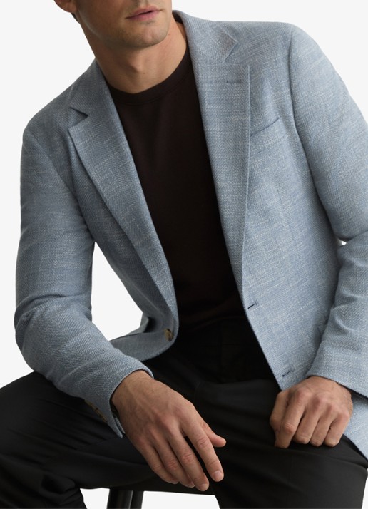 Reiss Manci regular fit colbert met opgestikte zakken  - detail 3 blauwgrijs