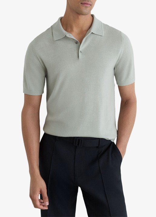 Reiss Manor regular fit polo van merino wol