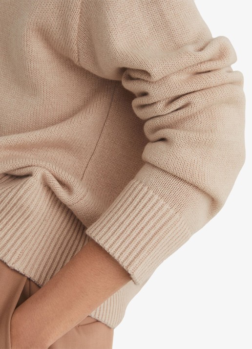 Reiss Mari fijngebreide trui van wol en kasjmier - detail 2 roze
