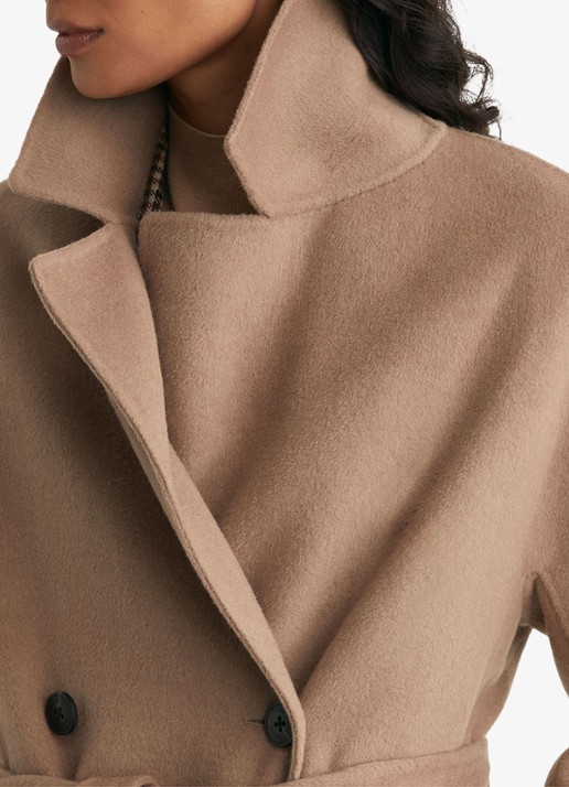 Reiss Marina double-breasted mantel in wolblend - detail 3 camel
