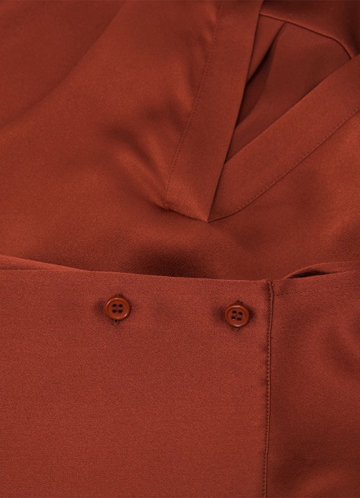Reiss Marina tuniek van zijde - detail 4 oranje