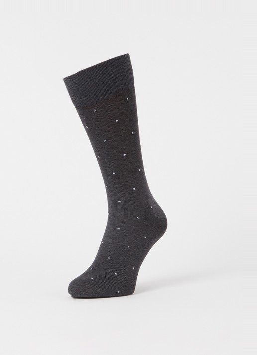 Reiss Mario sokken met stippenprint - detail donkergrijs