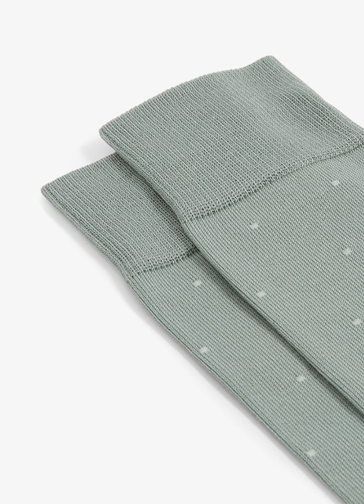 Reiss Mario sokken met stippenprint - detail 2 lindegroen