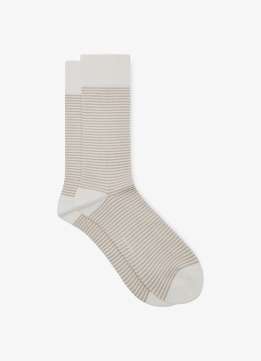 Reiss Mario sokken met streepprint - voorkant beige