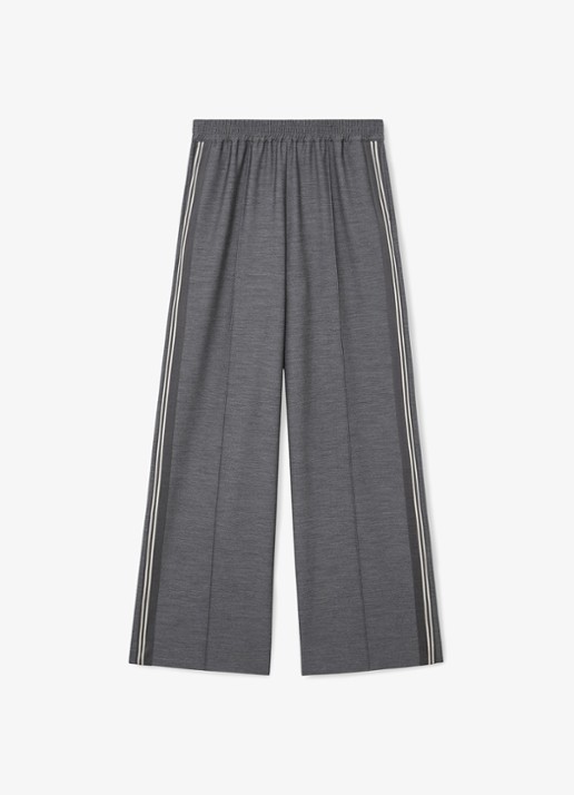 Reiss Marlow high waist wide fit trackpants met gestreept detail - voorkant 5 grijs