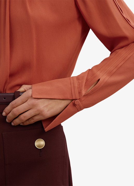 Reiss Marta tuniek met plooidetail - detail 6 oranjebruin