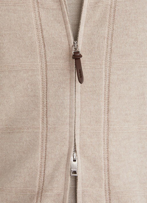 Reiss Martindale fijngebreid vest met structuur - detail 2 oatmeal / beige