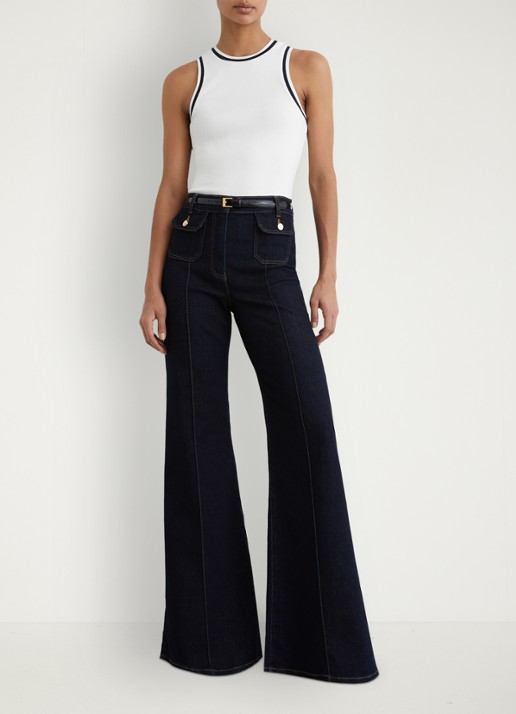 Reiss Matilda tanktop met ribstructuur - voorkant 2 wit