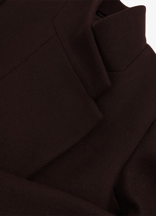 Reiss Max mantel in wolblend met opstaande kraag - detail 6 donkerbruin
