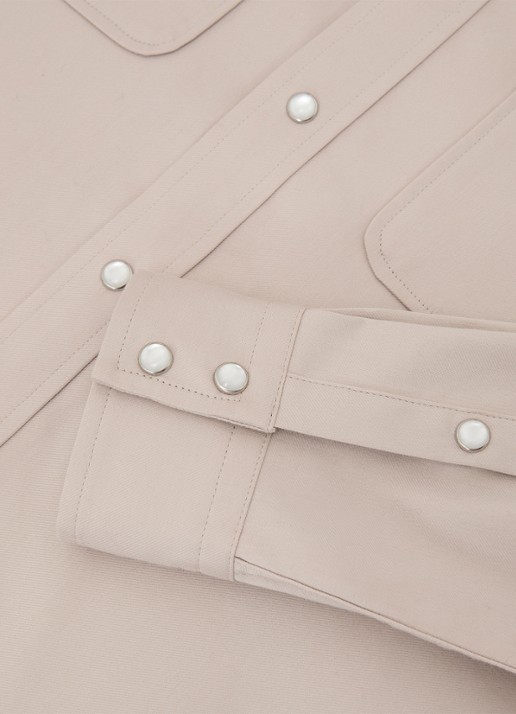 Reiss McRae overhemd met borstzakken - detail 7 beige