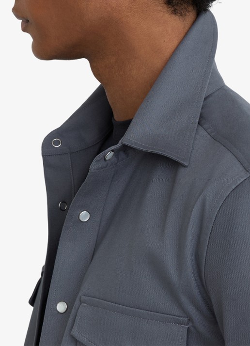 Reiss McRae overhemd met borstzakken - detail 6 donkerblauw