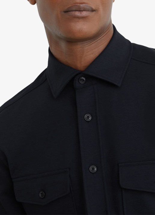 Reiss Mcshane overshirt met borstzakken - detail 5 donkerblauw