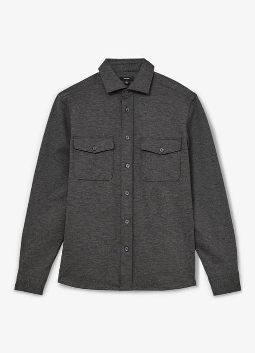 Reiss Mcshane overshirt met borstzakken - voorkant 5 grijsmele