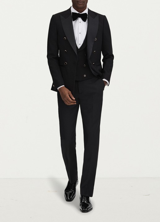 Reiss Mead veterschoen van lakleer - voorkant 2 black / zwart