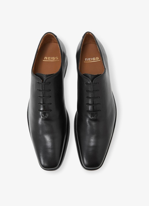 Reiss Mead veterschoen van leer - detail 2 zwart
