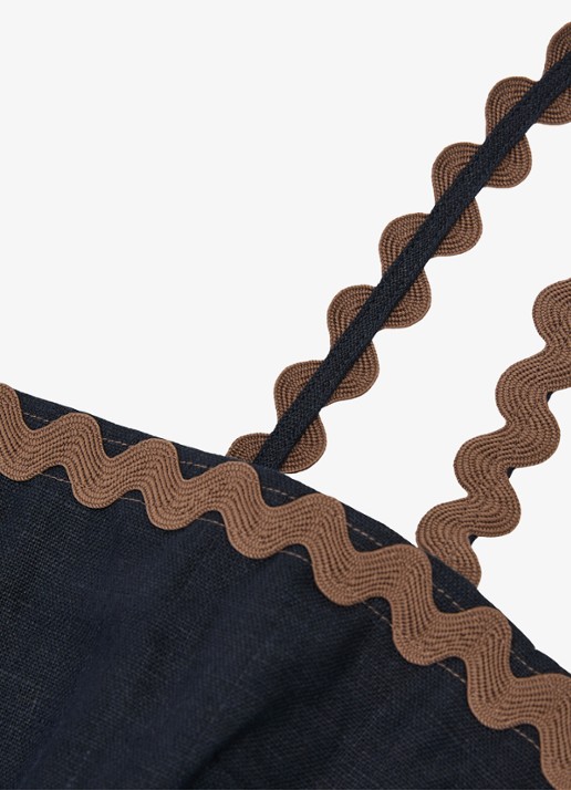 Reiss Mila crop top van linnen - detail 5 bruin