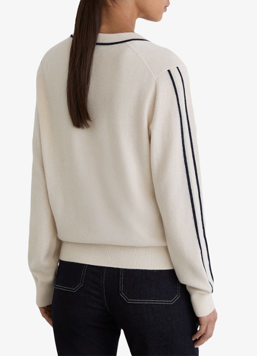 Reiss Mila fijngebreide trui in kasjmierblend - achterkant 3 beige