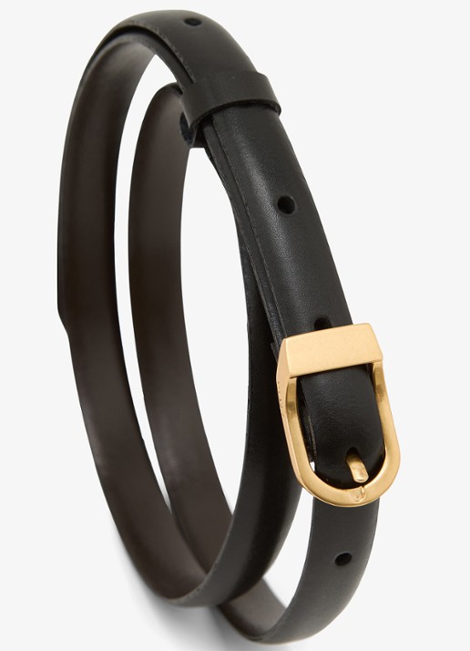 Reiss Mila riem van leer  - detail 3 zwart