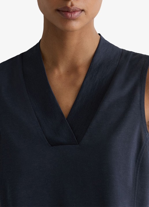 Reiss Miley top met V-hals - detail 2 blauw