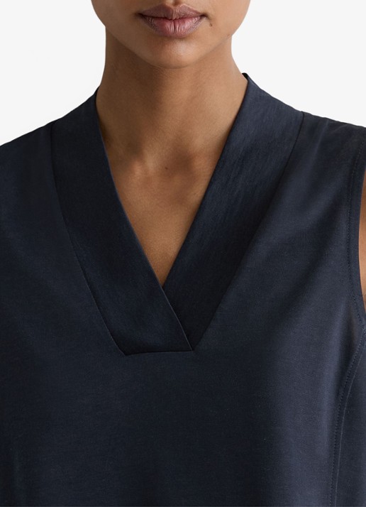 Reiss Miley top met V-hals - detail 3 blauw