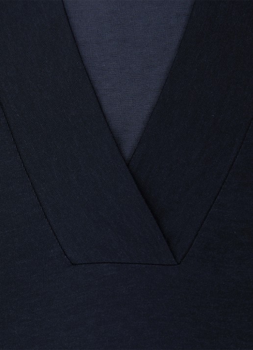 Reiss Miley top met V-hals - detail 4 blauw
