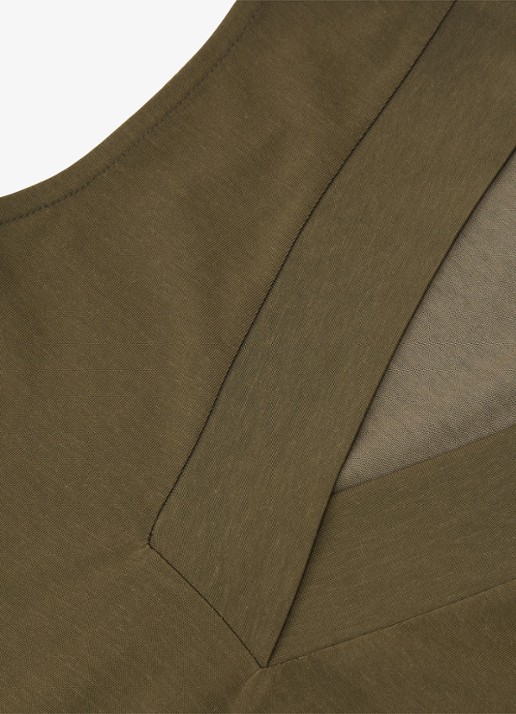 Reiss Miley top met V-hals - detail 3 khaki