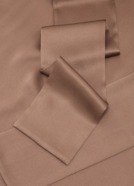Reiss Millie tuniek van zijde met sjaalkraag - detail 3 bruin