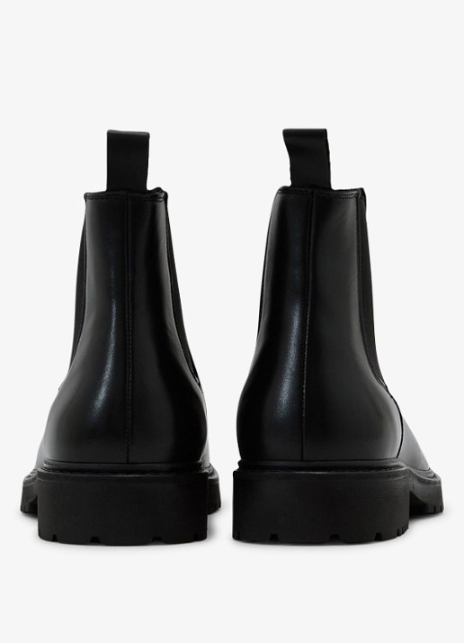 Reiss Milton chelsea boot van leer - achterkant 2 zwart