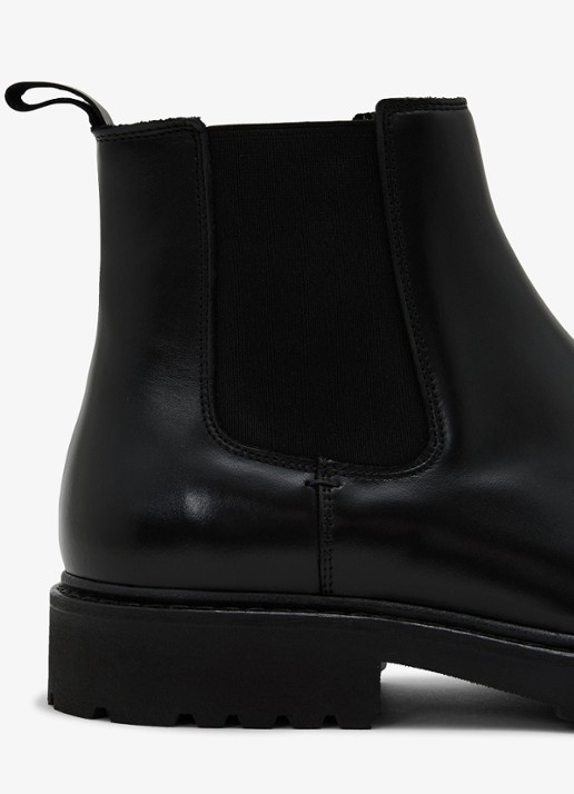 Reiss Milton chelsea boot van leer - detail 5 zwart