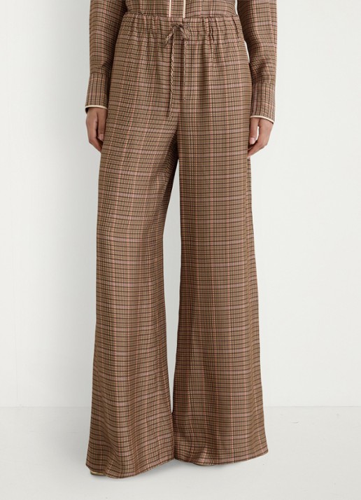 Reiss MINNIE high waist wide fit pantalon met pied-de-poule dessin