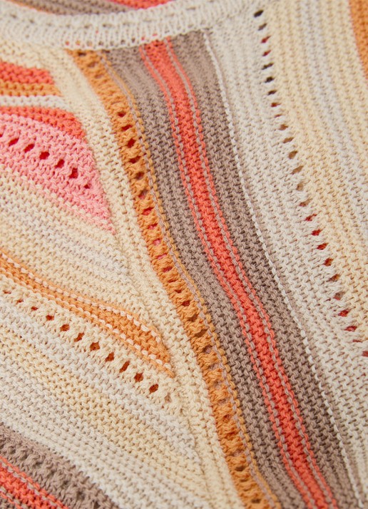 Reiss MIRIAM fijngebreide top met streepprint - detail 4 creme