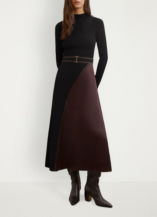 Reiss Misty midi A-lijn jurk met ceintuur