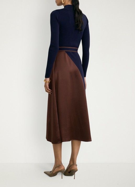 Reiss Misty midi jurk met colourblocking - achterkant 5 multicolor