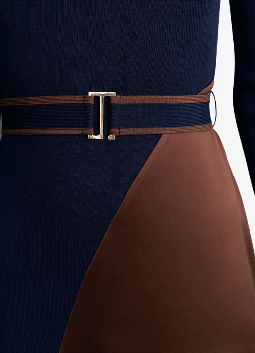 Reiss Misty midi jurk met colourblocking - detail 2 multicolor