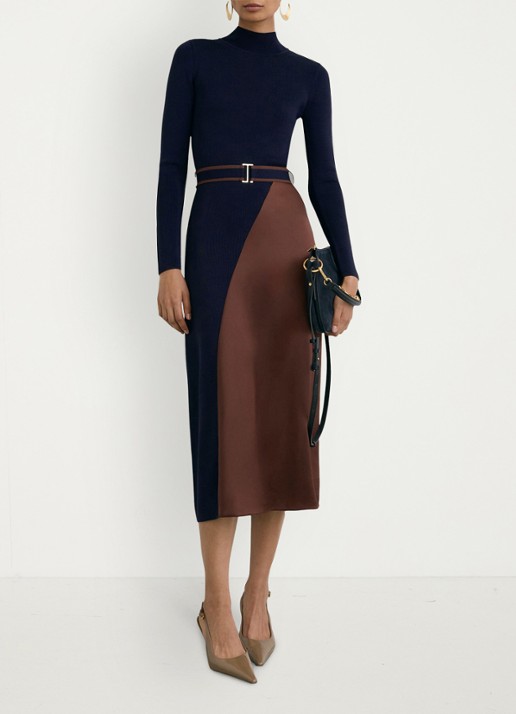 Reiss Misty midi jurk met colourblocking - detail 3 multicolor