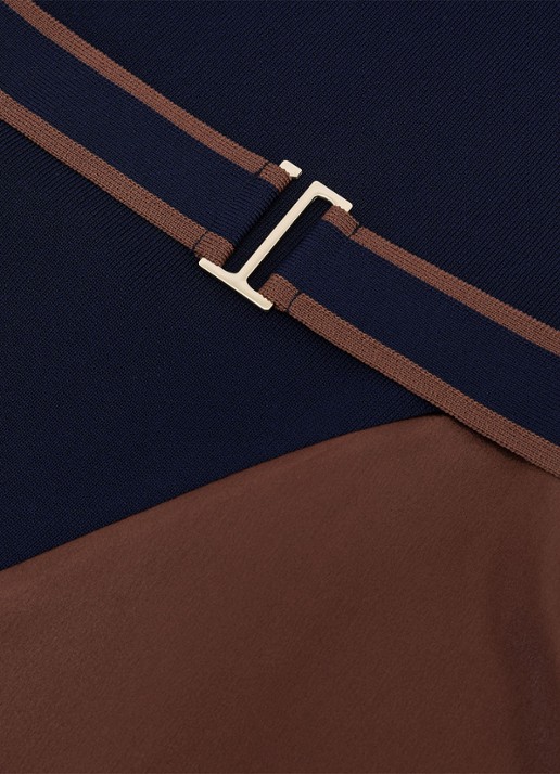 Reiss Misty midi jurk met colourblocking - detail 4 multicolor